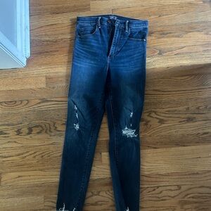 Abercrombie & Fitch Dark Blue Distressed Skinny Jeans